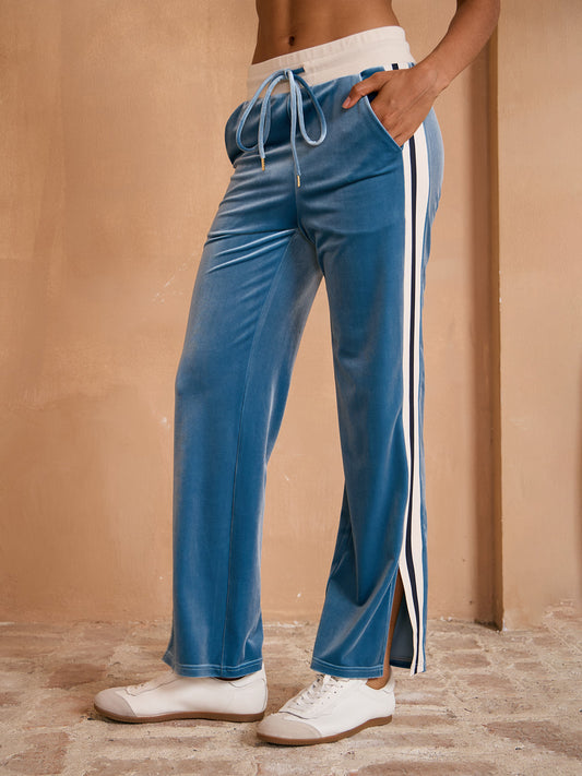 Pantalon large en velours UltraSoft extensible à cordon
