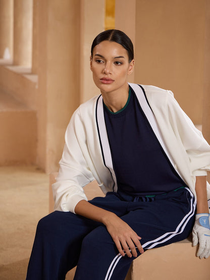 UltraSoft Wool Long Sleeve Trimmed Sweat Cardigan