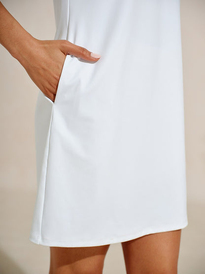 More Than Basic Ruffle V-Neck Sleeveless Dress UPF50+