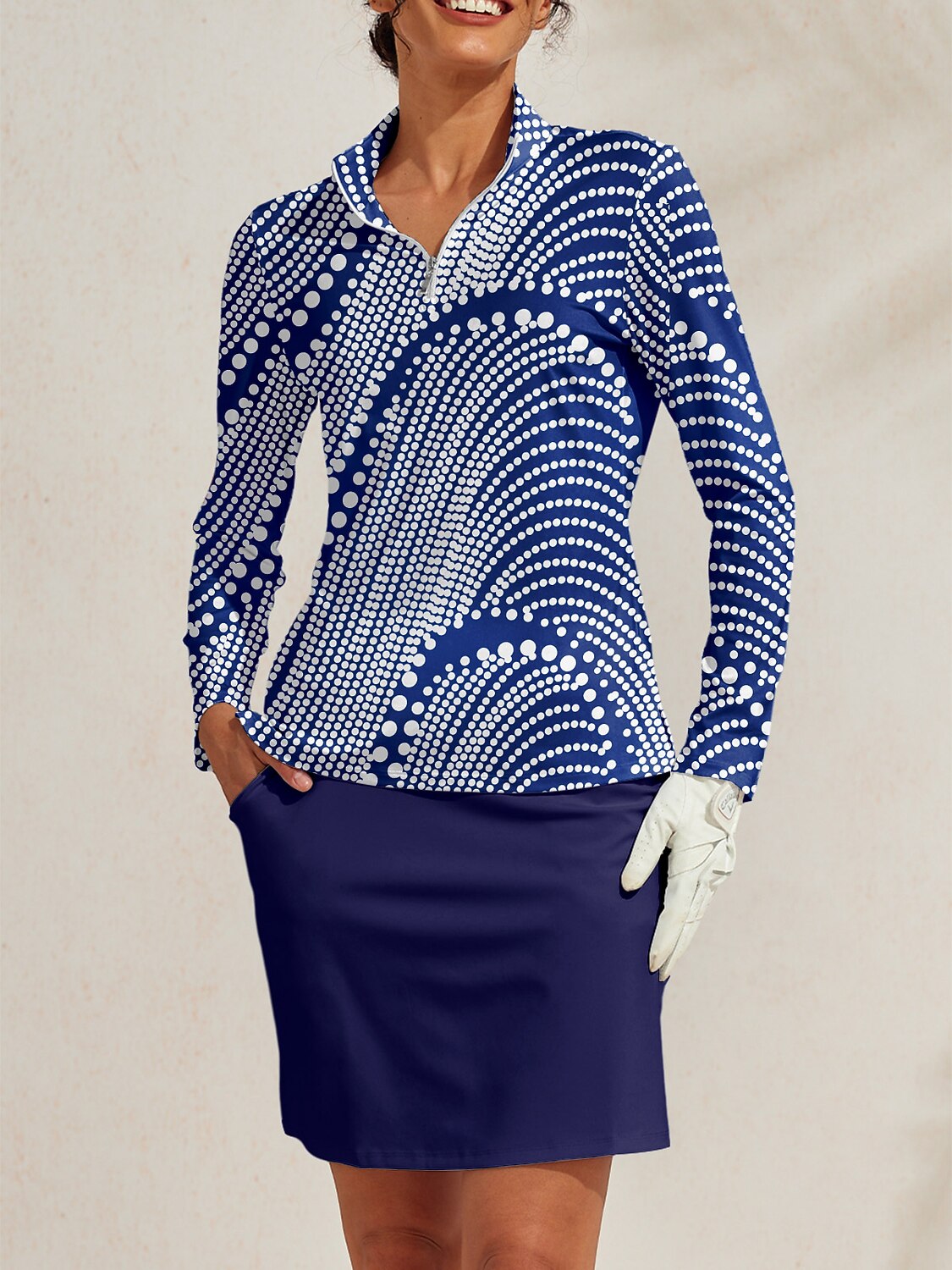 Hyper-prep Camiseta de Golf con Cuello Cuarto Cremallera UPF50+