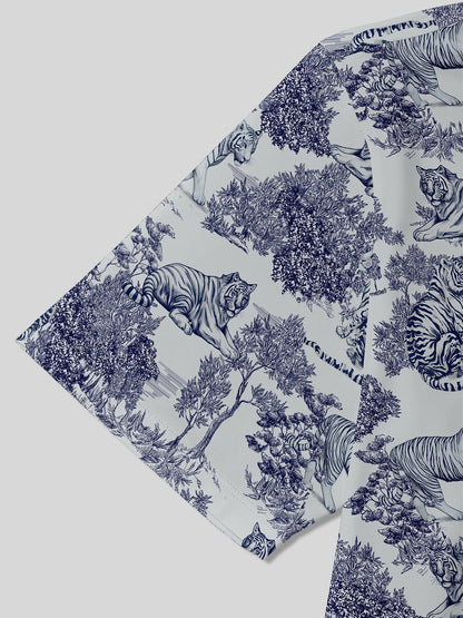 Wildlife Party Herren-Poloshirt mit Rippkragen UPF50+
