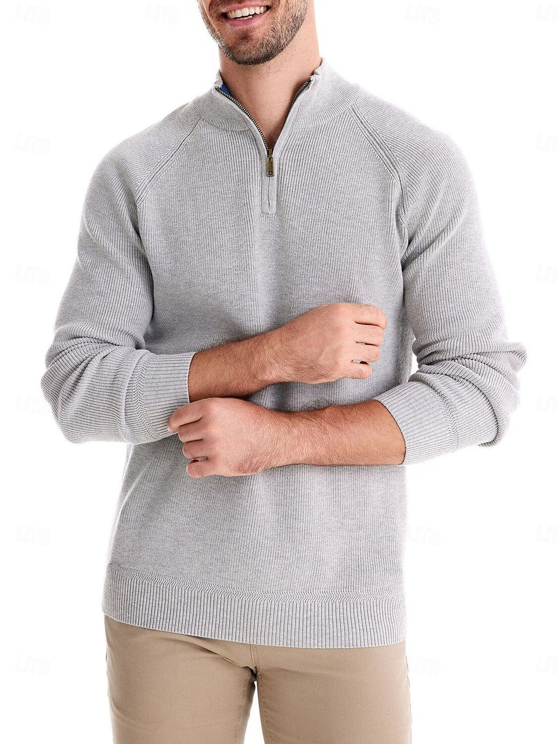 Męski golf z suwakiem do ćwiartki More Than Basic