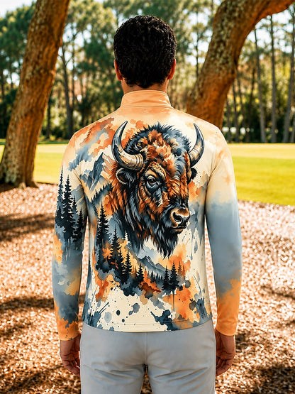 Wildlife Party Men's Golf Shirt Quarterzip UPF50+