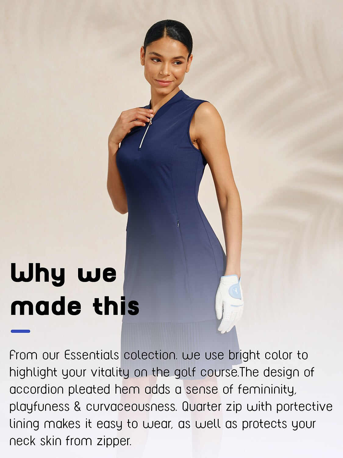 More Than Basic Sleeveless 38.5 Inch Pleated Dress