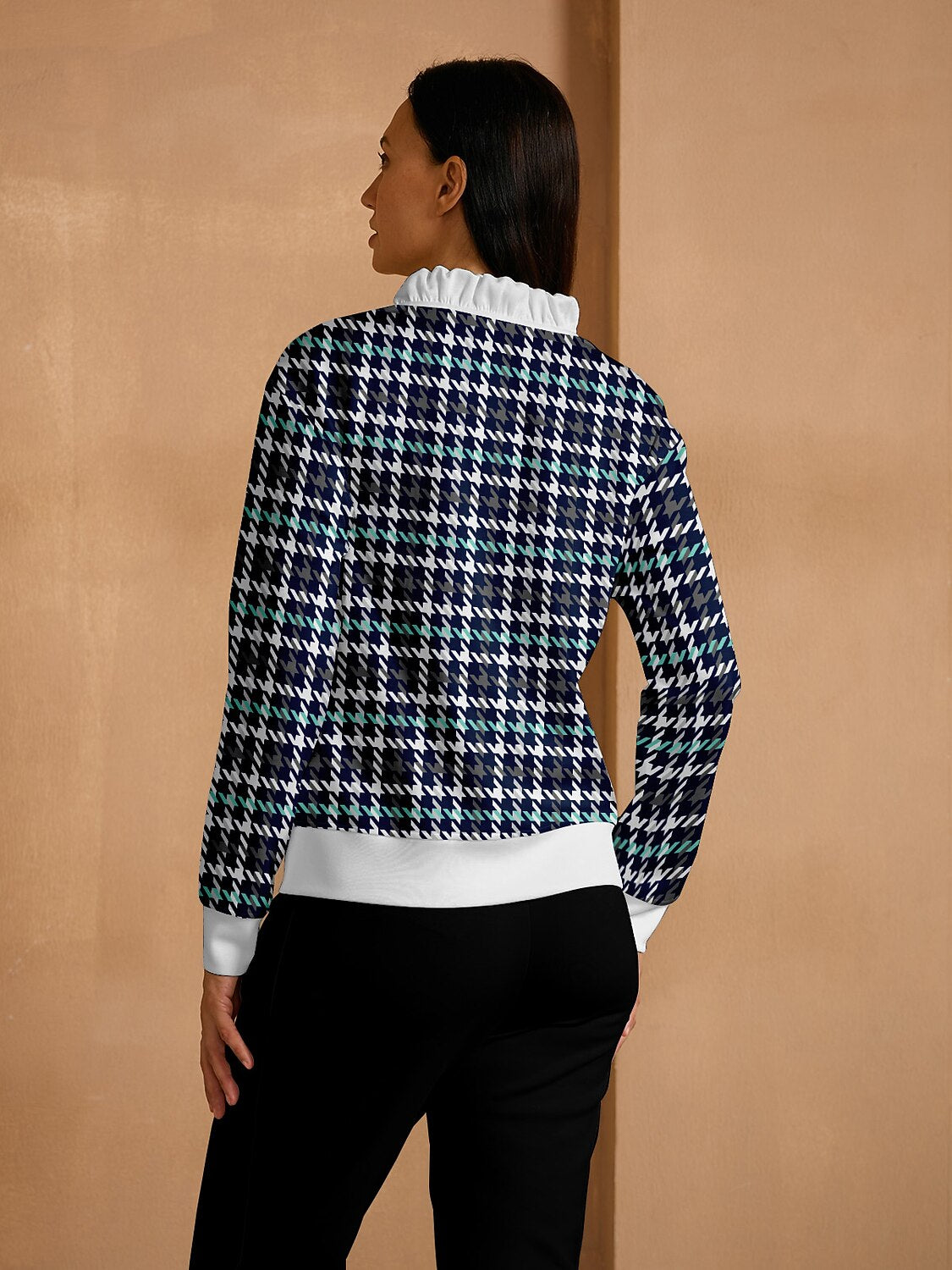 Not So Classic Long Sleeve Ruffle V-Neck Sweatshirt