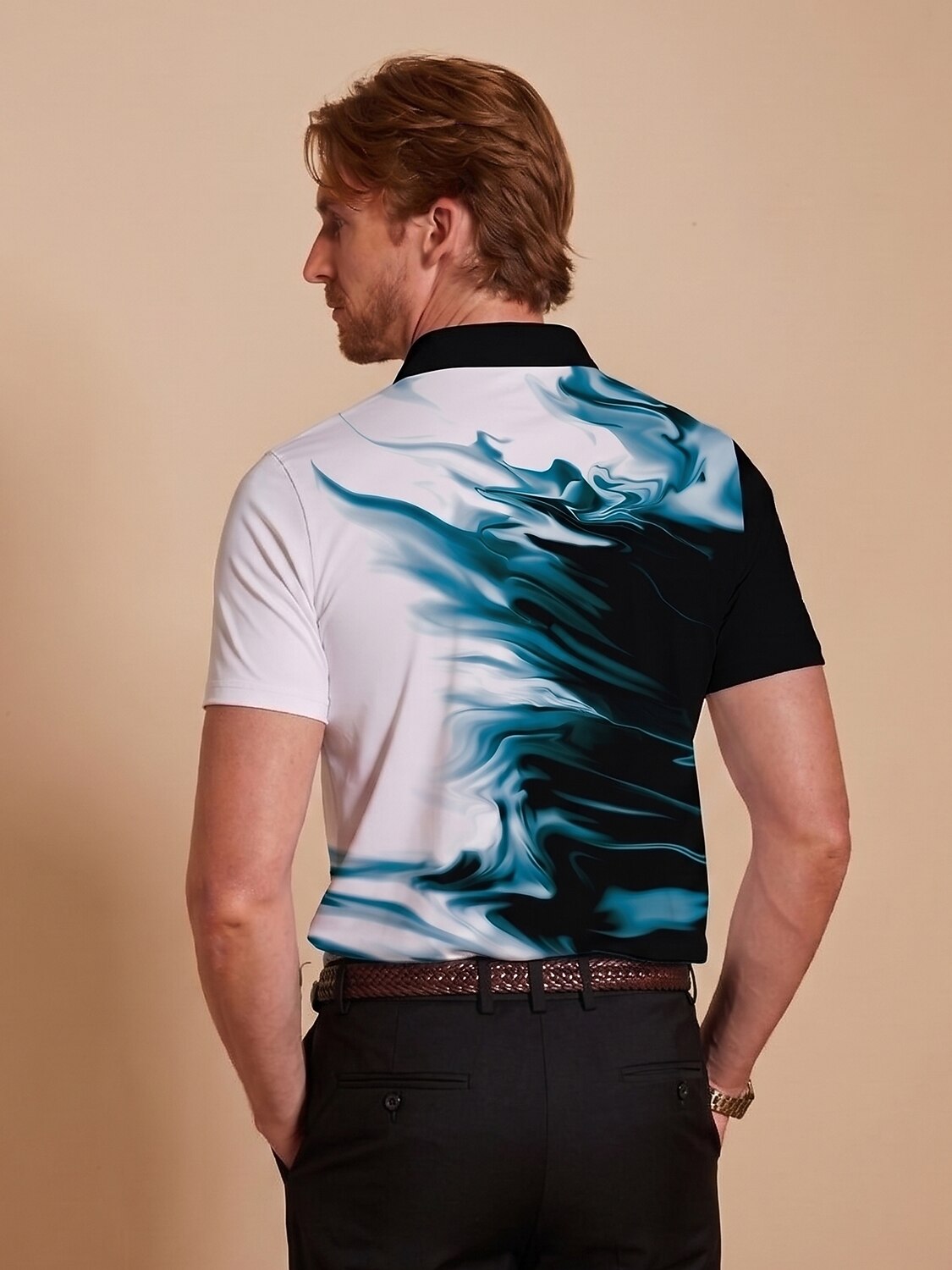 Inked Skins Men's Ribbed Collar Polo Top UPF50+