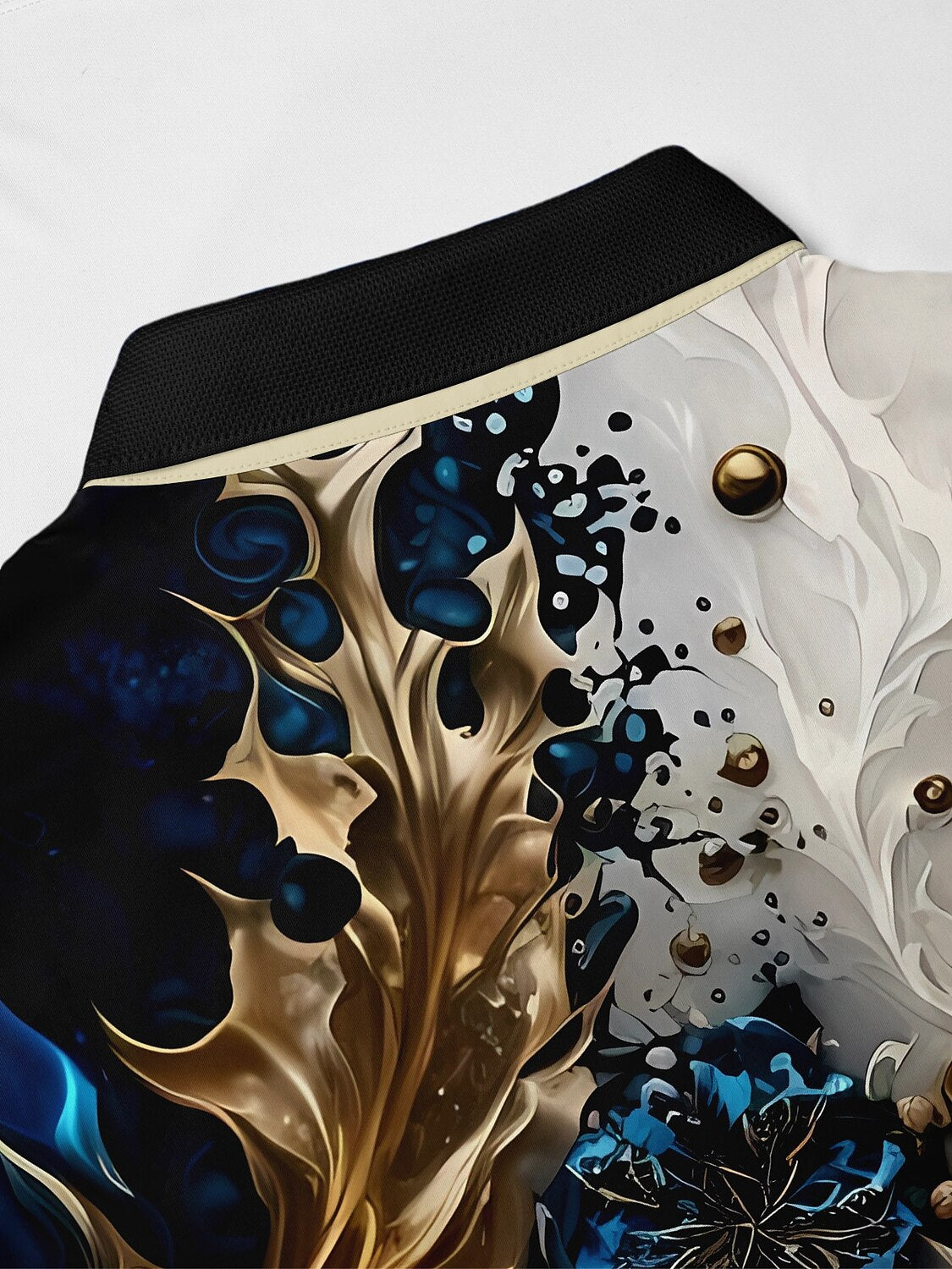 Botanical Energy Men's Ribbed Collar Polo Top UPF50+