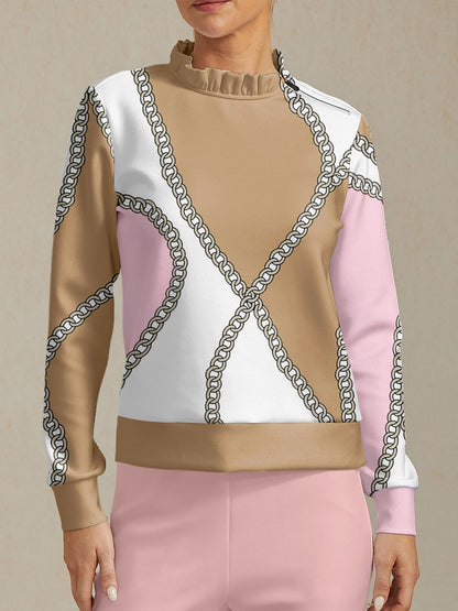 Hyper-prep Golftrui met Ruches en Kraag