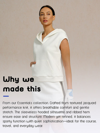 Crisp Couture Sleeveless Texture Golf Hoodie