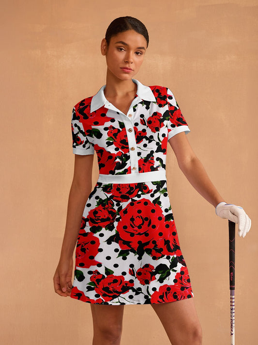 Botanical Energy Short Sleeve A-Line 36.5 Inch Dress