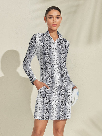 Wildlife Party Silky Golf Shirt Quarterzip UPF50+