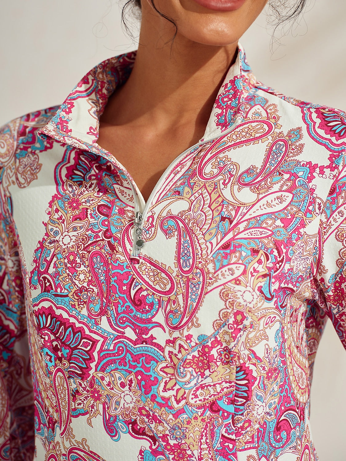 Premium Long Sleeve Mock Neck Quarterzip UPF50+