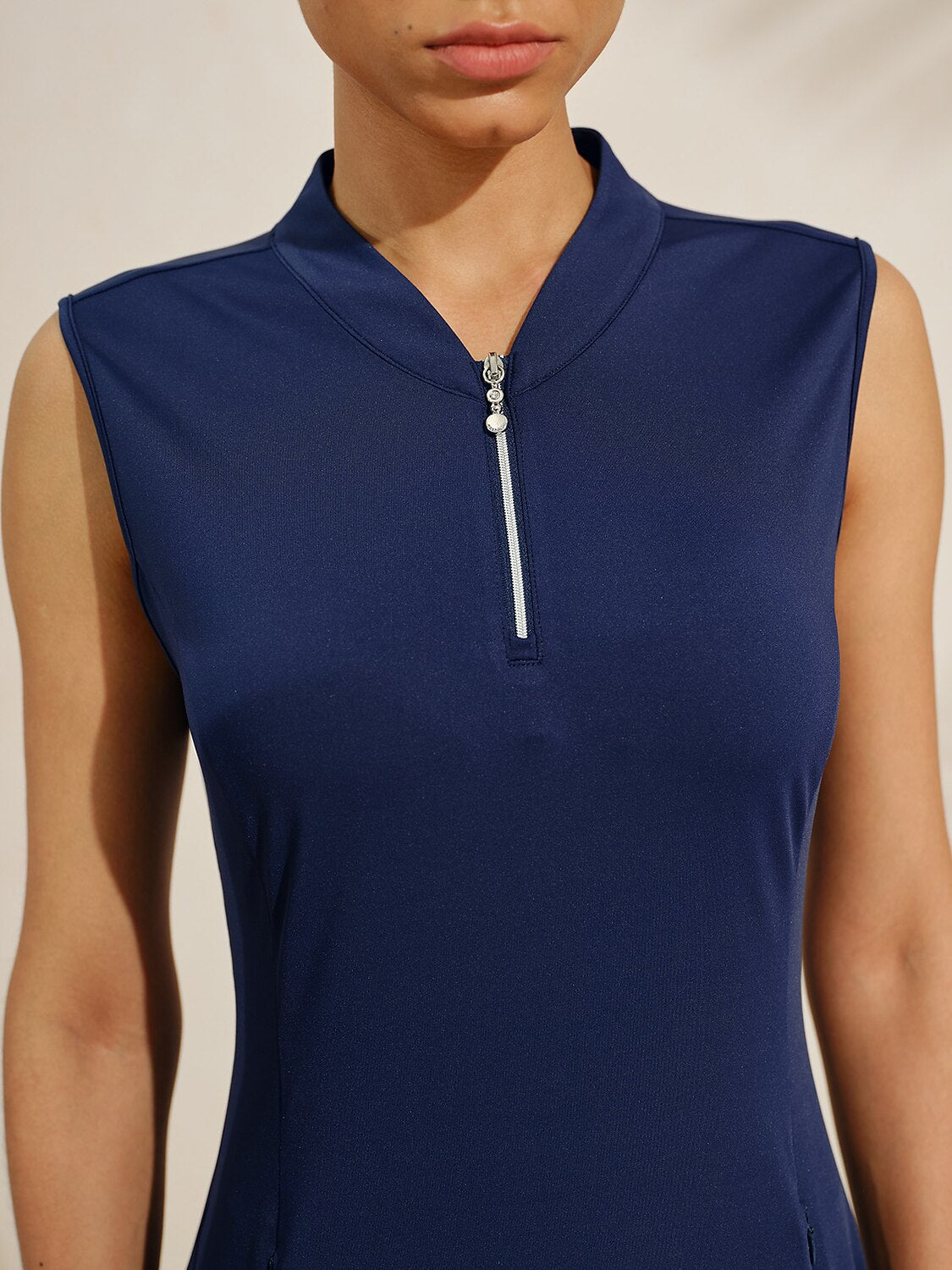 More Than Basic Sleeveless 38.5 Inch Pleated Dress