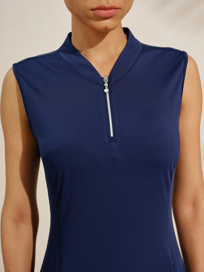 More Than Basic Sleeveless 38.5 Inch Pleated Dress