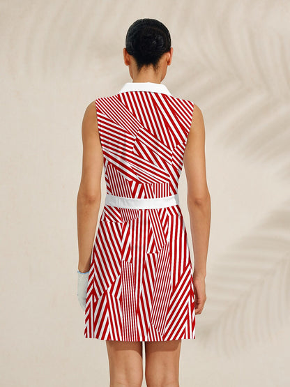 Playful Nautical Sleeveless A-Line 36.5 Inch Dress