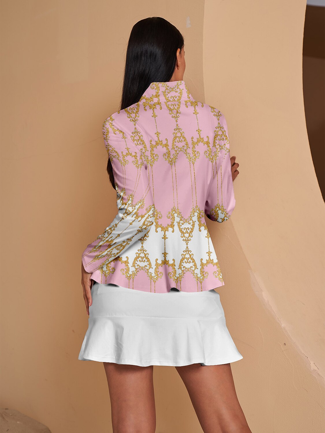 Bold Baroque Ruffle Golf Jacket Sun Protection