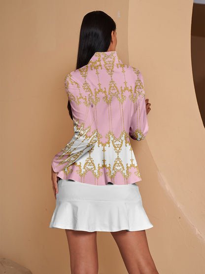 Bold Baroque Ruffle Golf Jacket Sun Protection