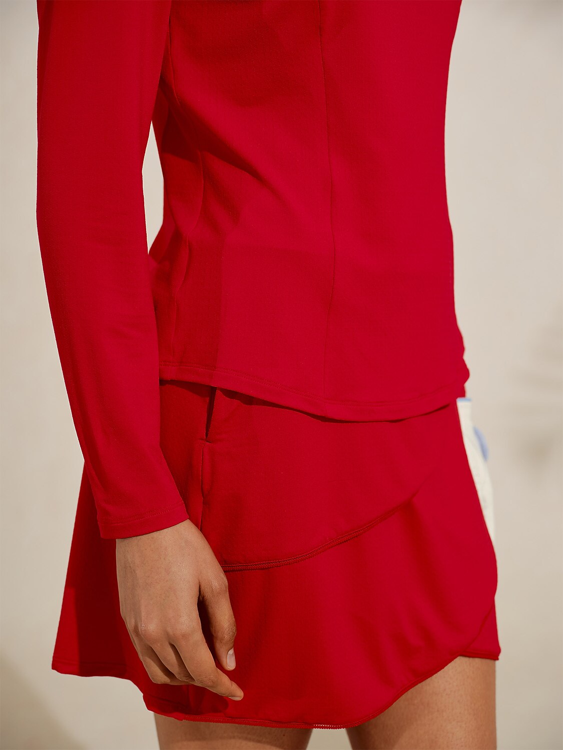 Maglia Premium a Maniche Lunghe con Collo Alto, Cerniera a Quarto, Tessuto a Rete, Protezione UPF50+