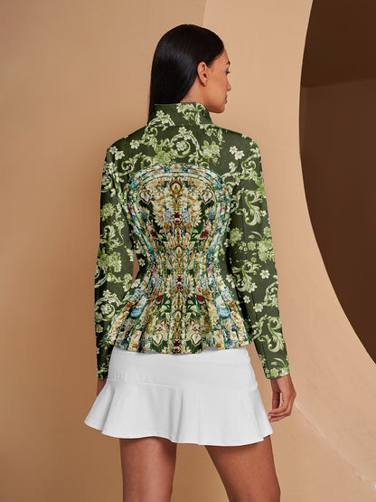 Bold Baroque Ruffle Golf Jacket Sun Protection
