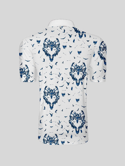 Wildlife Party Men's Ribbed Collar Polo Top UPF50+