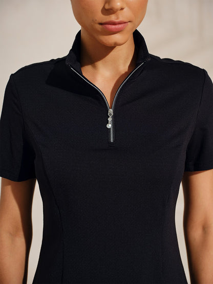 Ultrasoft Premium Short Sleeve Mock Neck Mesh Quarterzip UPF50+