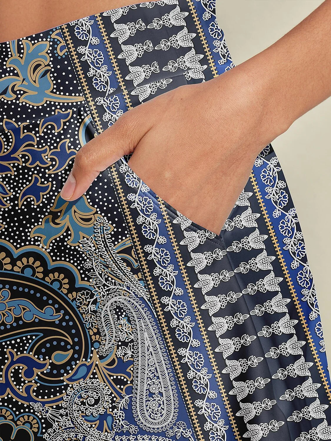 Pretty Femenino Sedoso Falda Pantalón de Cintura Alta de 16 Pulgadas UPF50+