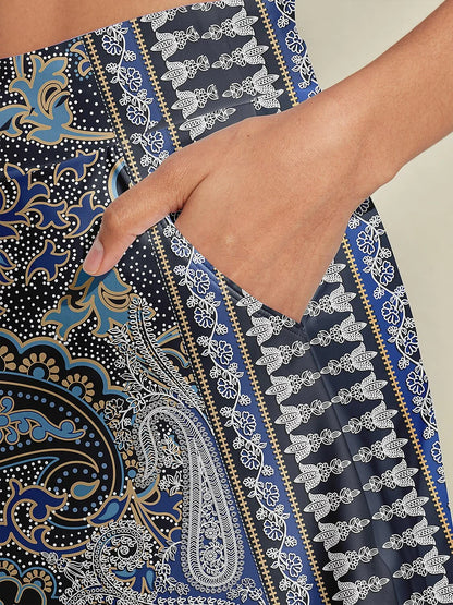 Pretty Femenino Sedoso Falda Pantalón de Cintura Alta de 16 Pulgadas UPF50+