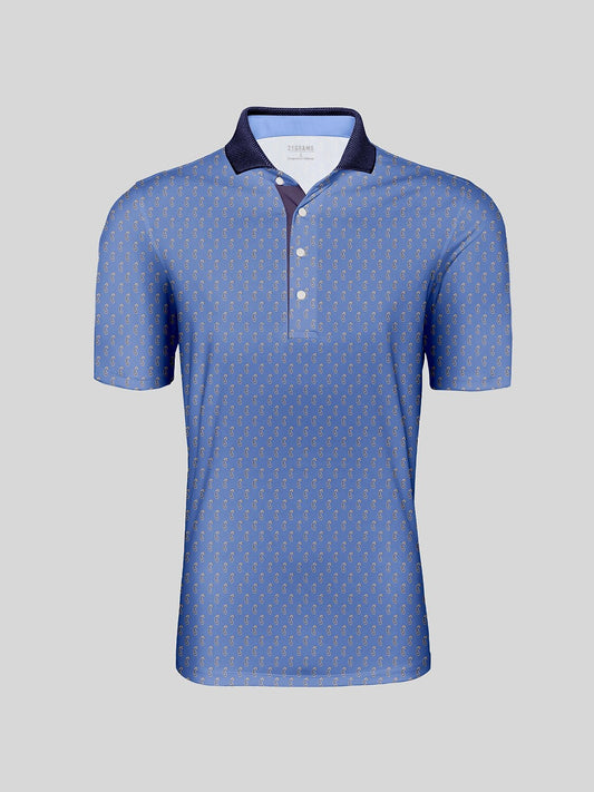 Playful Nautical Men's Ribbed Collar Polo Top UPF50+