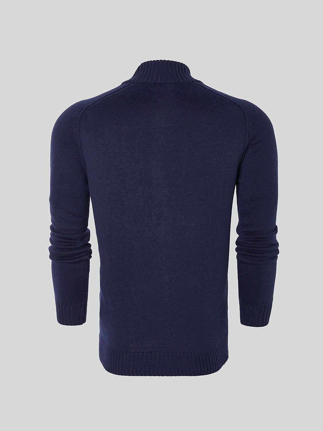 Aqua Wool Men's Dual-Zip Long Sleeve Sweater