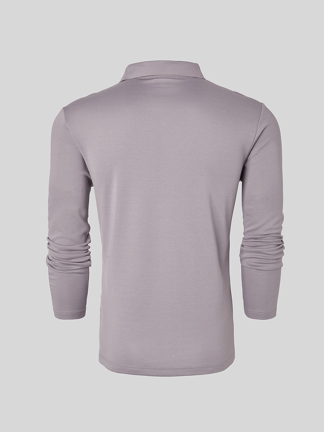 Aqua Wool Camisa Polo de Manga Larga para Hombre con Botones a Presión