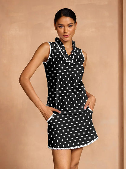 ハイパープレップ ラッフル Vネック タンクトップ UPF50+