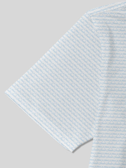 Playful Nautical Men's Ribbed Collar Polo Top UPF50+