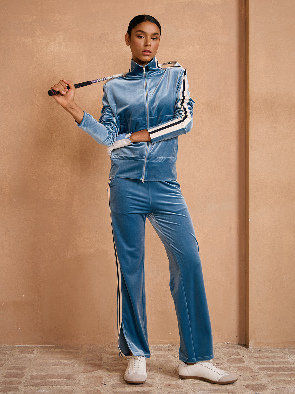 UltraSoft Velvet Stretch Drawstring Wide Leg Pants
