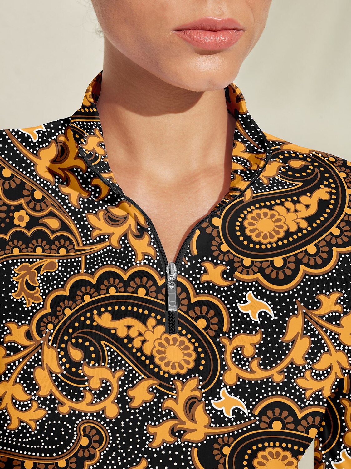 Pretty Feminine Silky Golf Shirt Quarterzip UPF50+