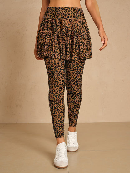 More Than Basic 36 Inch Leopard Mesh Golf Skeggings