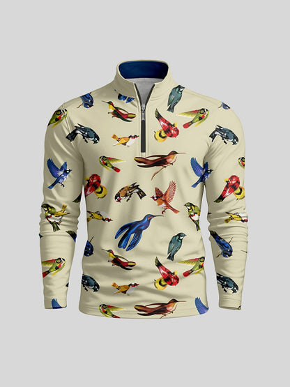 Wildlife Party Men's Golf Shirt Quarterzip UPF50+