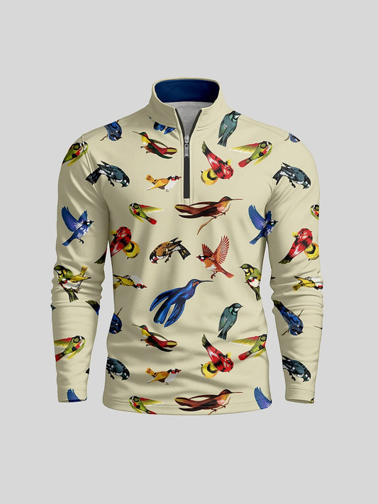 Wildlife Party Men's Golf Shirt Quarterzip UPF50+