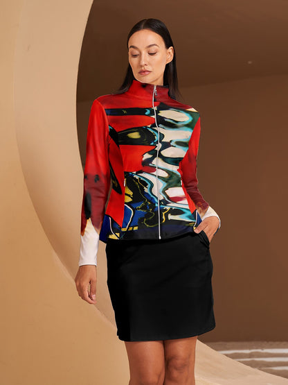 Inked Skins Ruffle Golf Jacket Sun Protection