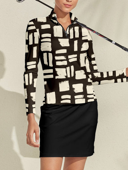 Not So Classic Camiseta de Golf con Cuello Cuarto Cremallera UPF50+