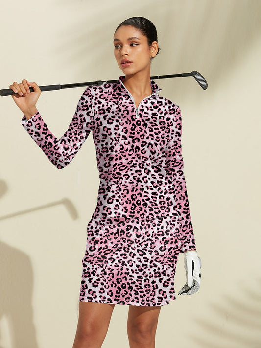 Wildlife Party Silky Golf Shirt Quarterzip UPF50+