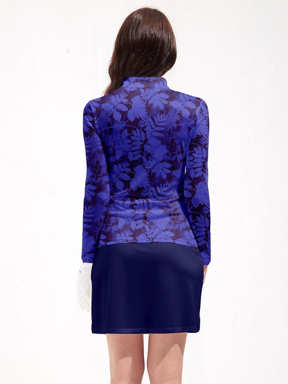 Botanisch Energiek Golfshirt met Kwartrits UPF50+