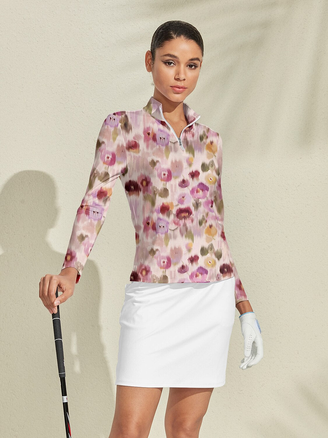 Botanical Energy Silky Golf Shirt Quarterzip UPF50+