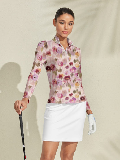 Botanical Energy Silky Golf Shirt Quarterzip UPF50+