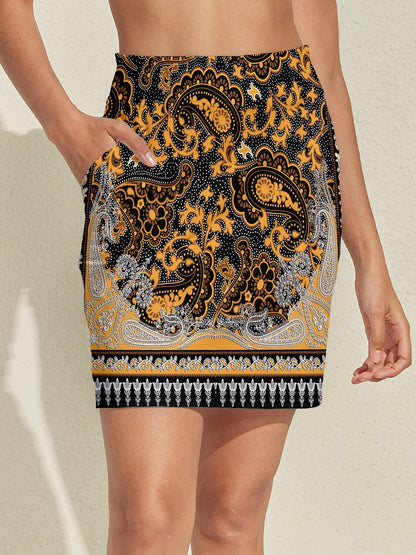 Jolie et féminine jupe-short soyeuse taille haute 19 pouces UPF50+