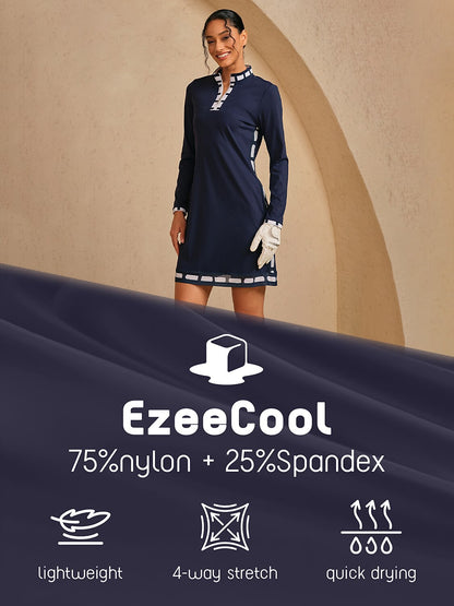 Navycore Color Block Mesh 36.5 Inch Dress UPF50+