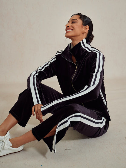 UltraSoft Velvet Chaqueta de Manga Larga con Cierre Completo