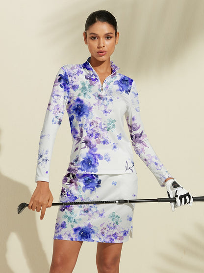 Botanical Energy Silky Golf Shirt Quarterzip UPF50+