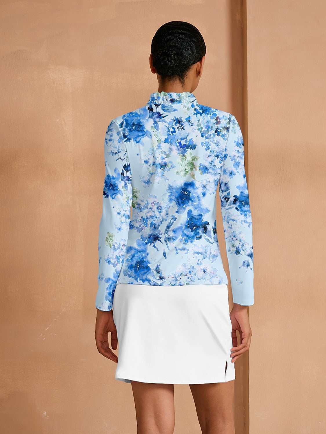 Botanical Energy Ruffle V-Neck Polo Top UPF50+