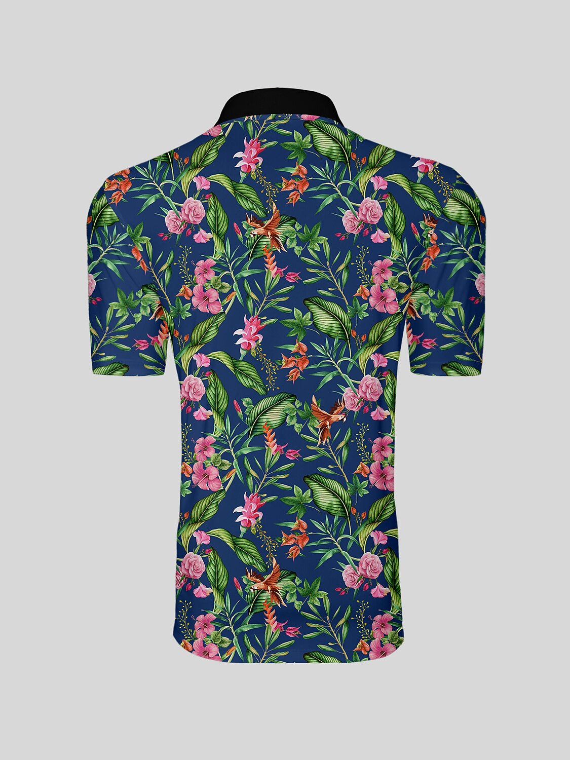 Botanical Energy Men's Ribbed Collar Polo Top UPF50+