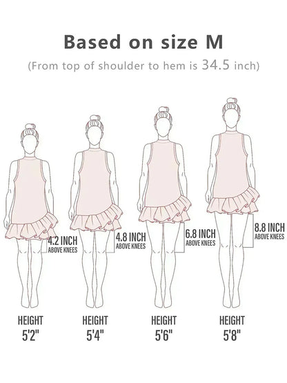 Pretty Feminine Ruffle 34.5 Inch Dress For Golf Pickleball & Tennis